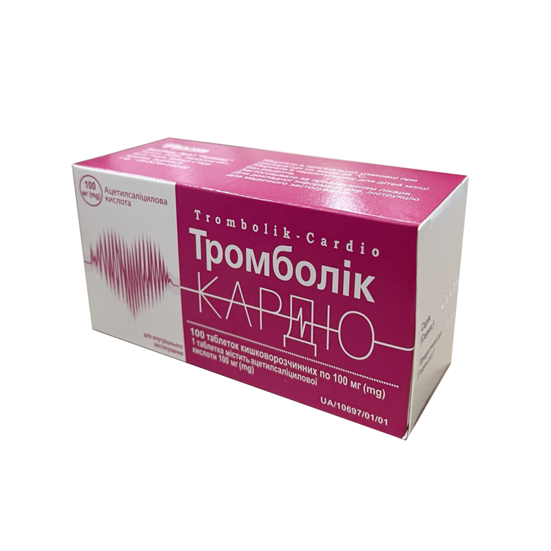 ТРОМБОЛІК-КАРДІО, таблетки кишковорозчинні по 100 мг № 100